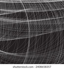 Abstract white lines on black background background. Web, banner, design, business, cover, digital, template, backdrop. Vector illustration.