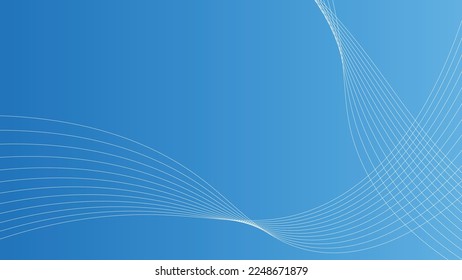 Abstract White Lines on Gradient Blue Background