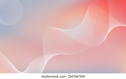 Resumen de líneas blancas sobre fondo rosa-azul claro. Fondo geométrico en estilo de arte óptico. Ilustración vectorial.