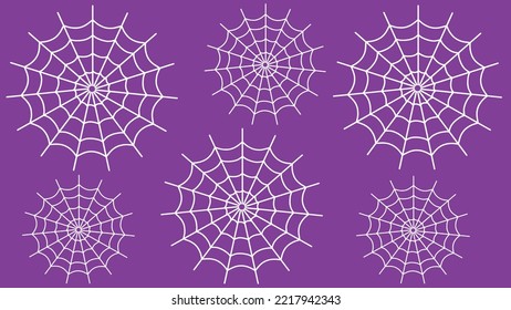 abstract white lines on purple background spider web