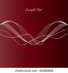 Abstract white lines on red and brown background with text. Vector background for design magazines and leaflets