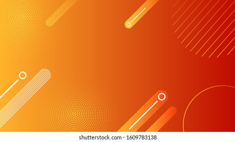Abstract white lines in orange gradient bacgkround. Use for modern design, cover, template, decorated, brochure, flyer.