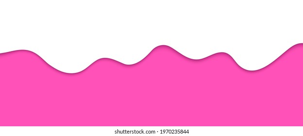 Abstract white with liquid wave background. Honey, Dripping oil or Yogurt or Milk, yellow liquid texture flowing down, isolated on pink background.