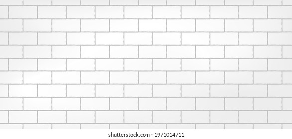 Abstract white long brick wall texture. Minimal brick wall design element for banner or background.