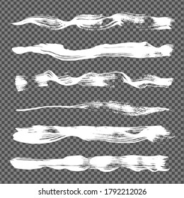 Abstract white  long textured strokes set on imitation transparent background