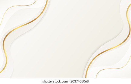 Abstract white luxury wave background. Modern background design. golden color. Fluid shapes composition. Fit for presentation design. website, basis for banners, wallpapers, brochure, posters