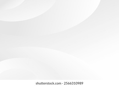 Abstract white minimalist background with soft curves and gradient design
