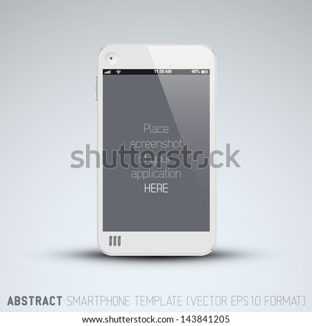 Abstract white mobile phone template with place for your application screenshot
