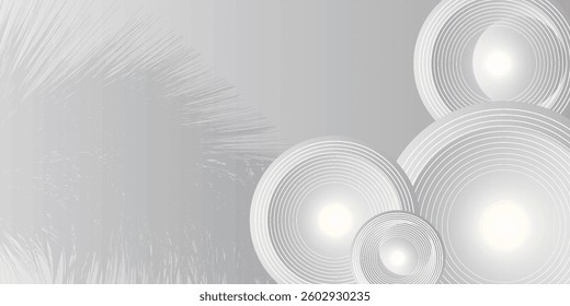 Abstract white modern background with circle elements. Digital technology concept. vector illustration art