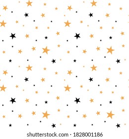 Abstract white modern background with gold and black stars. Vector illustration.