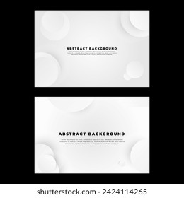 Abstract white modern background in neomorphism style. Minimal 3d circle shapes for cover, wallpaper, landing page.