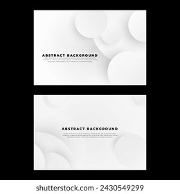 Fondo moderno blanco abstracto en estilo neomorfista. Formas de círculo 3d mínimas para la cubierta, papel pintado, página de aterrizaje.