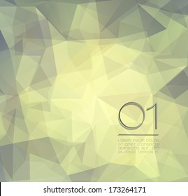 Abstract white modern numbered background with polygons