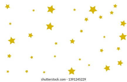 Abstract white modern pattern with gold stars. Vector illustration. Shiny background. Texture of gold foil.