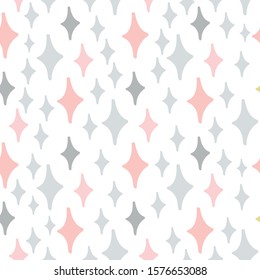 Abstract white modern seamless pattern with stars. Vector illustration.Shiny background.