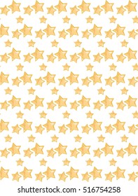 Abstract white modern seamless pattern with gold stars.Christmas lights.