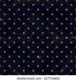 Abstract white modern seamless pattern with gold stars. Vector illustration.Shiny background. Texture of gold foil.