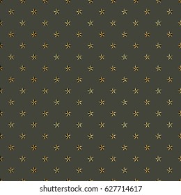 Abstract white modern seamless pattern with gold stars. Vector illustration.Shiny background. Texture of gold foil.