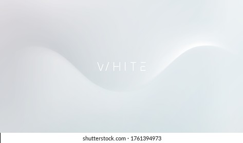 Abstract white monochrome vector background, for design brochure, website, flyer. Smooth white wallpaper for certificate, presentation, landing page. Neumorphism style