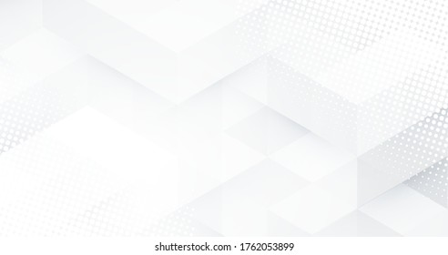 Resumen de fondo monocromático blanco monocromo vectorial, para folleto de diseño, sitio web, volante. Papel de fondo de pantalla blanco geométrico para certificado, presentación, página de inicio