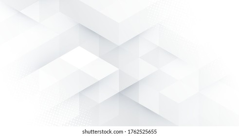 Abstract white monochrome vector background, for design brochure, website, flyer. Geometric white wallpaper for certificate, presentation, landing page