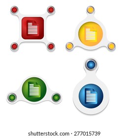 abstract white objects and document icon