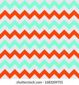 Abstract white orange blue geometric zigzag texture. Vector illustration.