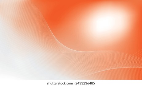 Abstrakter weißer und orangefarbener Hintergrund mit modernem Design-Wellenlinienmuster. Vektorgrafik.