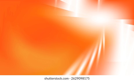 Fundo abstrato de cor branca e laranja com padrão de luz brilhante. Ilustração vetorial.
