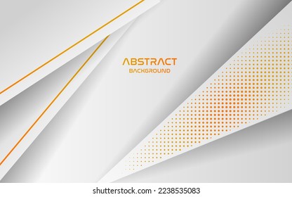 abstract white orange color with halftone dots overlap layers background. eps10 vector