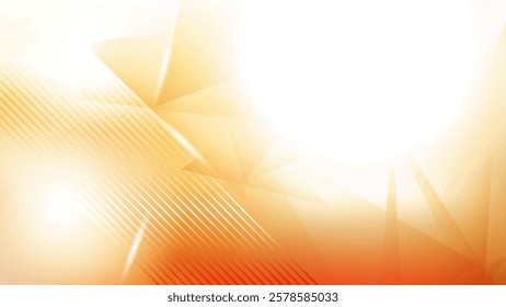 Abstract  white and orange color, modern design stripes background with geometric triangle shape. Vector illustration.