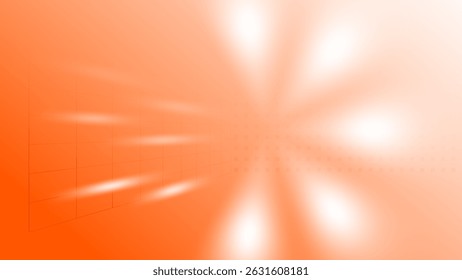 Abstract  white and orange color, modern design stripes background with rectangle lines and glowing light. Vector illustration.