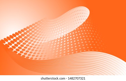 Abstract white and orange halftone pattern.