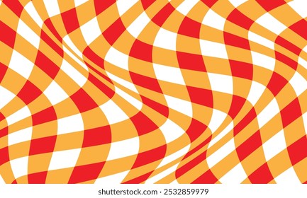 abstract white orange red plaid wave pattern can be used tshirt, cover, texture, banner.