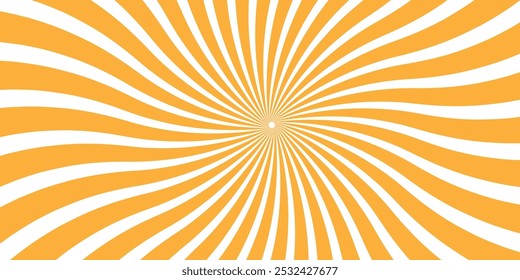 Abstract white and orange sun retro design