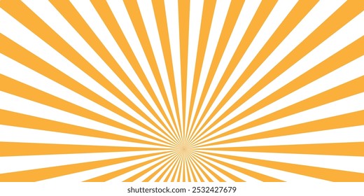 Abstract white and orange sun retro design