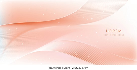 Abstract white and orange wave lines trendy background. You can use for ad, poster, template, business presentation. Vector illustration