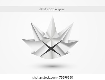abstract white origami. Vector illustration