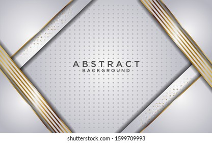 abstract white overlap background with golden line