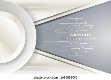 Abstract white overlap layers line with circle luxury background Vector