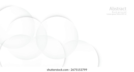 Abstract White Overlapping Circles Background Design