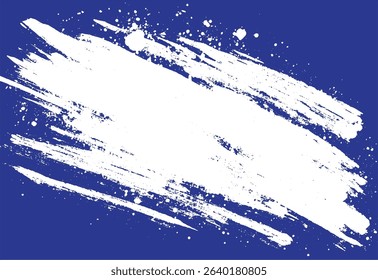 Abstract white paint strokes on a blue background grunge style perfect for graphic design projects and creative artistic compositions