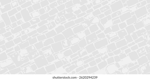 Abstract white painted old brick Wall panoramic background simple