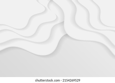 Abstract white paper background with curve lines and waves.