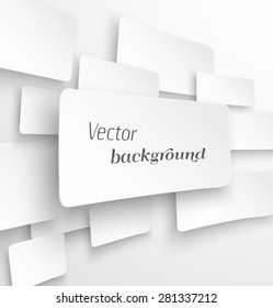 Abstract white paper banner background with drop shadow. Vector illustration
