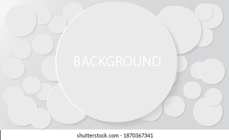 abstract white paper circles on gray background vector eps illustration