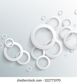 Abstract white paper circles on light background. Vector eps10 illustration