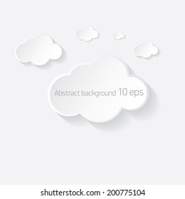 abstract white Paper clouds background with shadows. Vector illustration of white cloud . Eps10.