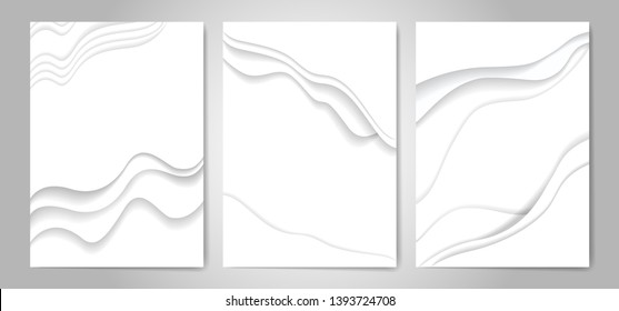 Abstract white paper cut background vector illustration