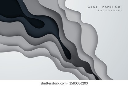 Abstract white paper cut background